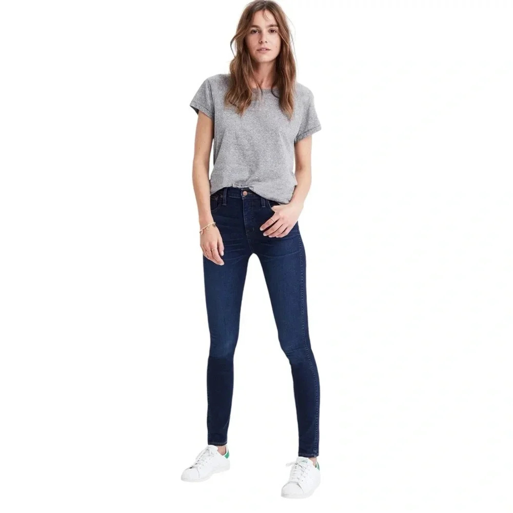 Madewell 10" High-Rise Skinny Jeans in Hayes Wash Women's Size 25 - Picture 3 of 15